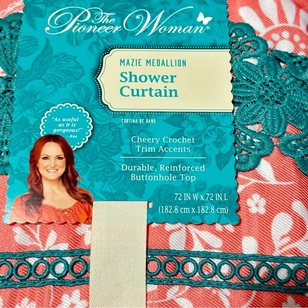 The Pioneer Woman Mazie Medallion Shower Curtain NEW
